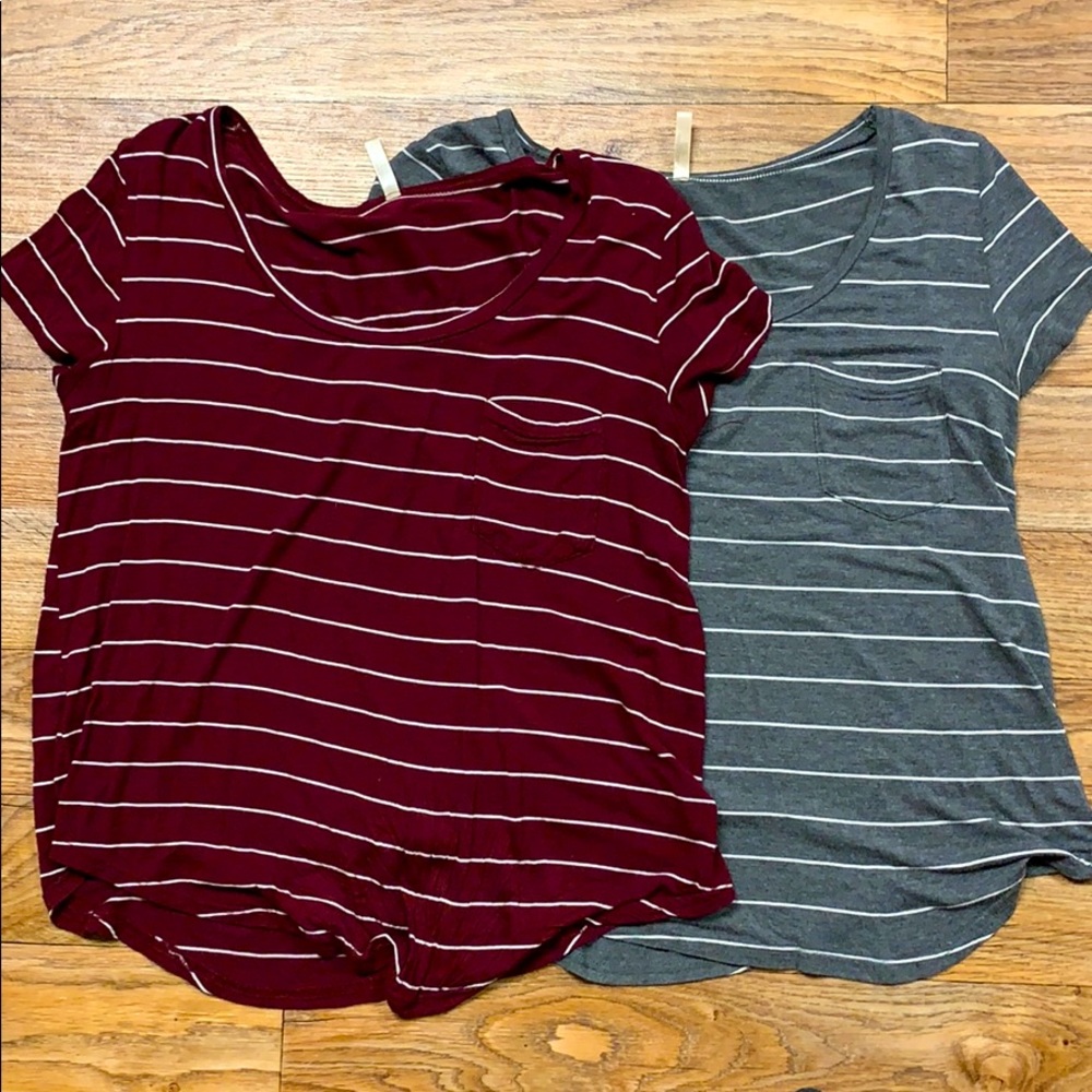 Two wide neck tees